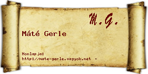 Máté Gerle névjegykártya